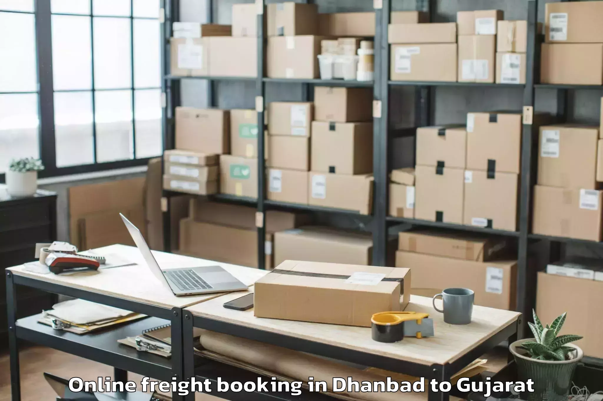 Hassle-Free Dhanbad to Jhulasan Online Freight Booking